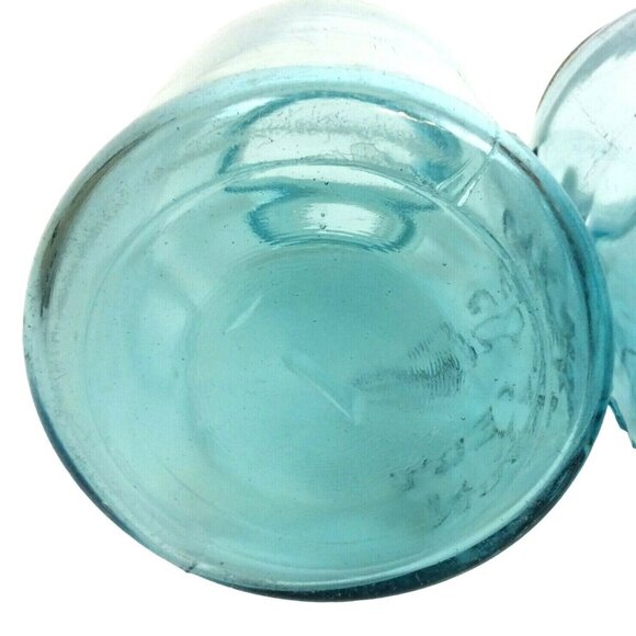 Ball Perfect Mason Jars Lot Of 3 Aqua Blue G #1 #11 Canning Crafts NO LIDS - Picture 4 of 8